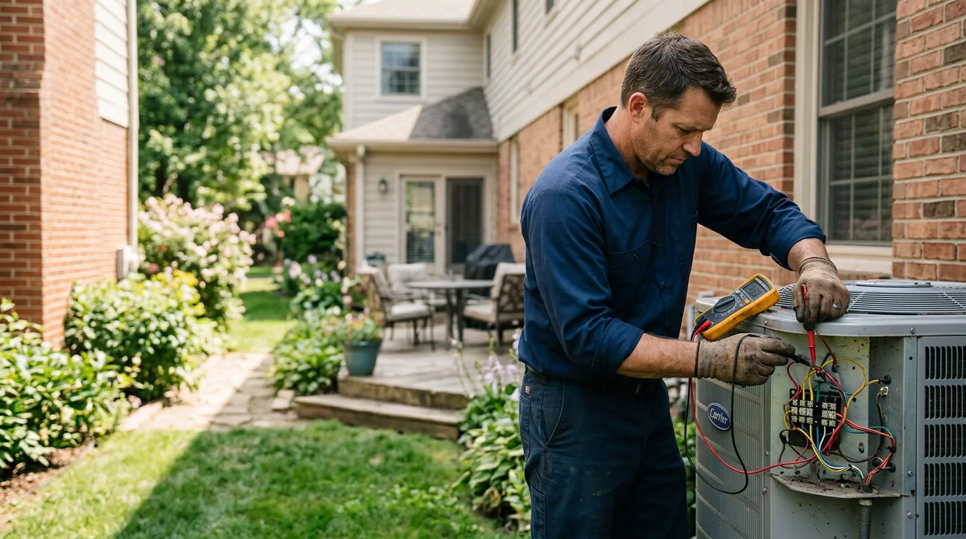 HVAC technician working near San Angelo, TX